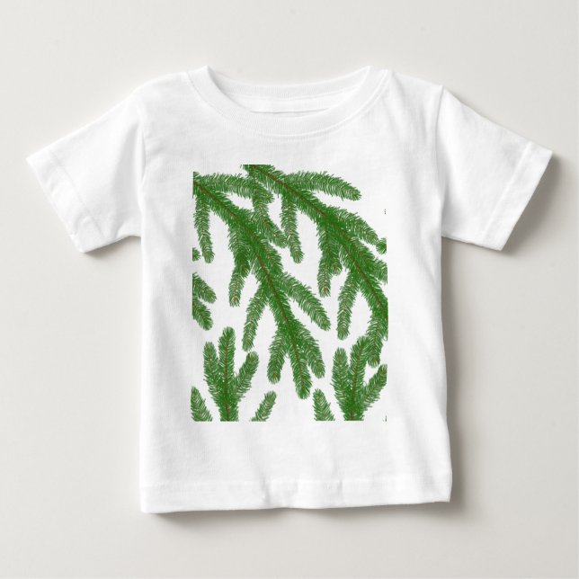 Camiseta Para Bebê Ramificações da Árvore Fir de Natal (Frente)