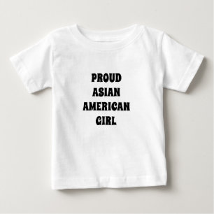 Camiseta Para Bebê Rapariga Americana Orgulhosa, branca negra