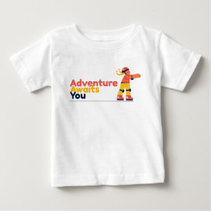 Camiseta Para Bebê Rapariga brincando com Skates