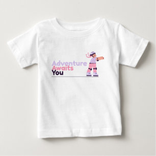 Camiseta Para Bebê Rapariga Brincando com Skates Rosa