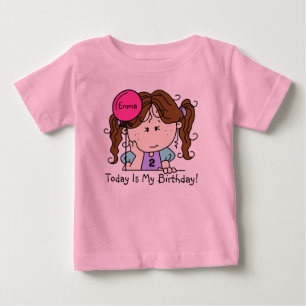 Camiseta Para Bebê Rapariga Brunette Personalizada Com T-shirt De Ani