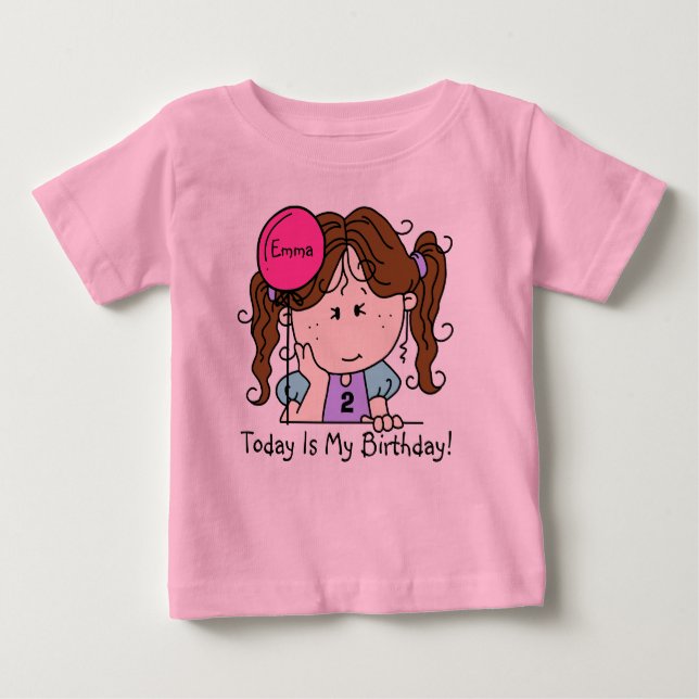 Camiseta Para Bebê Rapariga Brunette Personalizada Com T-shirt De Ani (Frente)