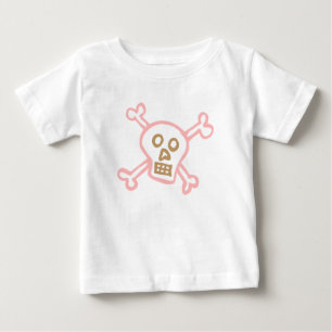 Camiseta Para Bebê Rapariga Crânio e Crossbones