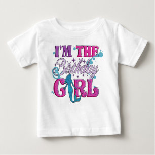 Camiseta Para Bebê Rapariga de Aniversário do Script Moderno