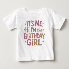 Camiseta Para Bebê Rapariga de Aniversário do Script Moderno