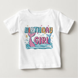 Camiseta Para Bebê Rapariga de Aniversário do Script Moderno