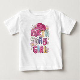 Camiseta Para Bebê Rapariga de Aniversário do Script Moderno