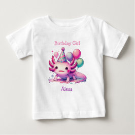 Camiseta Para Bebê Rapariga de aniversário personalizada | Axolotl Th