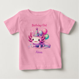 Camiseta Para Bebê Rapariga de aniversário personalizada | Axolotl Th