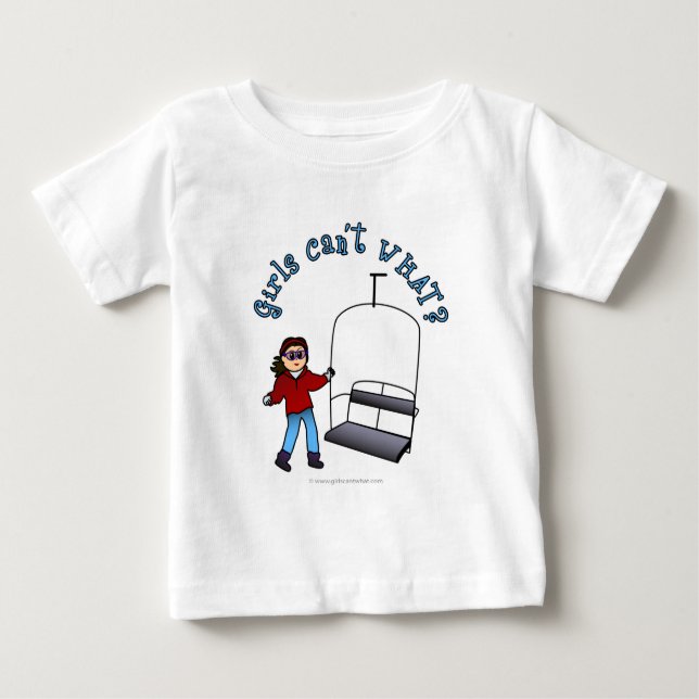 Camiseta Para Bebê Rapariga de Esqui (Frente)