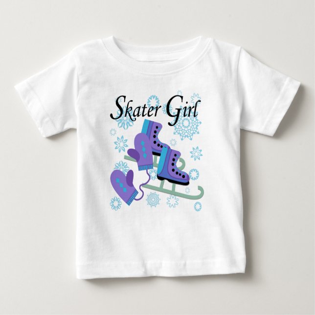 Camiseta Para Bebê Rapariga de Skater (Frente)