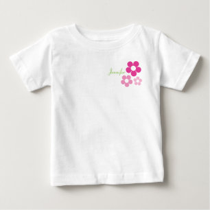 Camiseta Para Bebê Rapariga Flor com Nome - Camisa-Criança