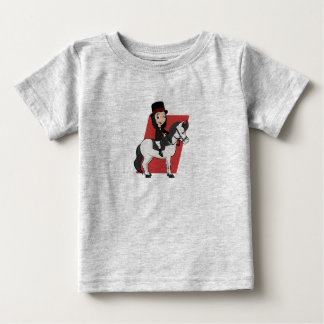 Camiseta Para Bebê Rapariga montando um desenho animado