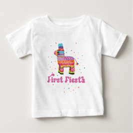 Camiseta Para Bebê Rapariga Primeiro Fiesta Birthday
