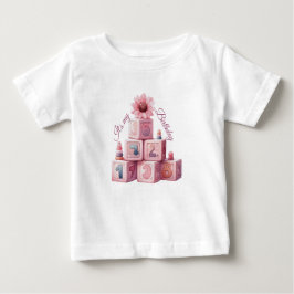 Camiseta Para Bebê Rapariga Rosa Rainbow Star Aniversário