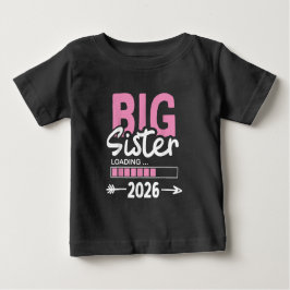 Camiseta Para Bebê Raparigas Big Sister Carregando 2026 Promovidas Pa