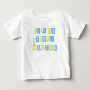 Camiseta Para Bebê Rapaz, é a minha primeira Páscoa