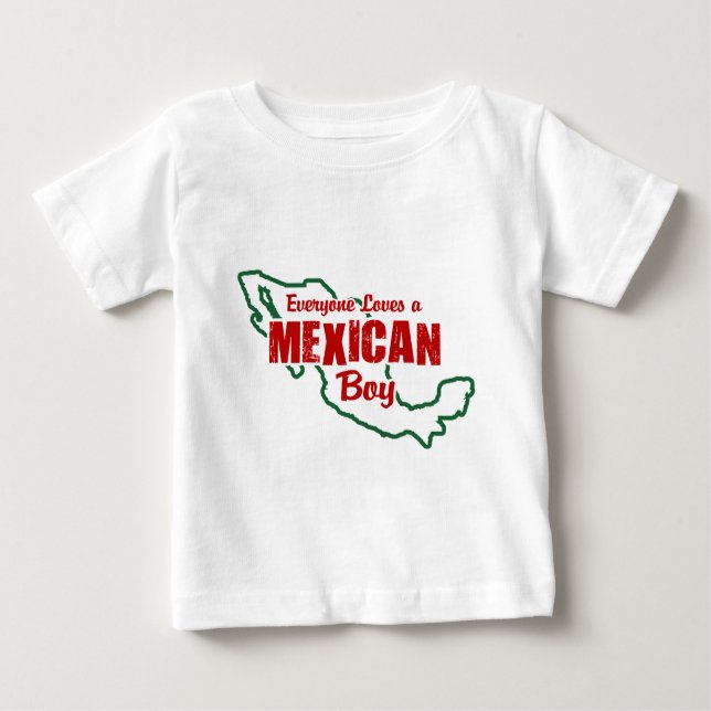 Camiseta Para Bebê Rapaz mexicano (Frente)