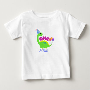 Camiseta Para Bebê Rapaz primeiro aniversario Cute Dino