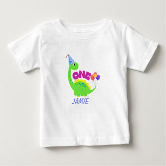 Camiseta Para Bebê Rapaz primeiro aniversario Cute Dino