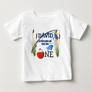 Camiseta Para Bebê Rapaz Primeiro Aniversário O Grande Tema Da Pesca
