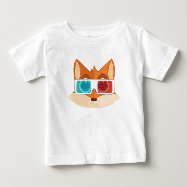 Camiseta Para Bebê Raposa - 3D (Frente)
