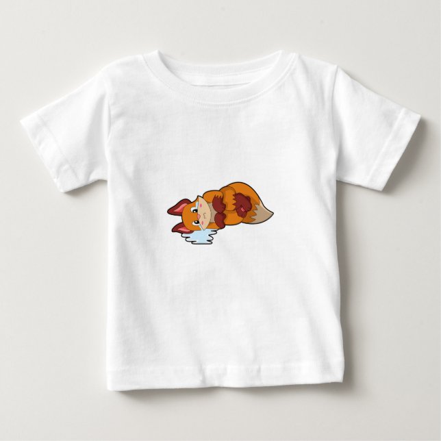Camiseta Para Bebê Raposa a chorar (Frente)
