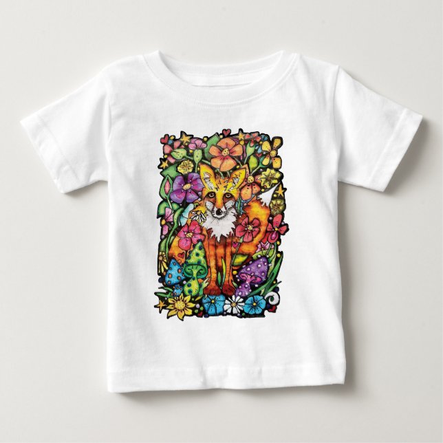 Camiseta Para Bebê Raposa Astuta (Frente)