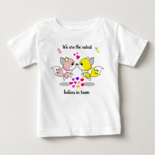 Camiseta Para Bebê Raposa-Bebê-Coca-Beija com Impressões-Traseira Col
