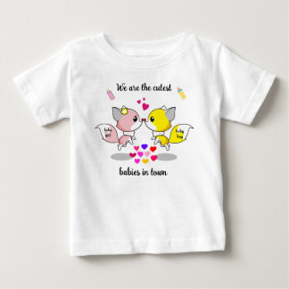 Camiseta Para Bebê Raposa-Bebê-Coca-Beija com Impressões-Traseira Col