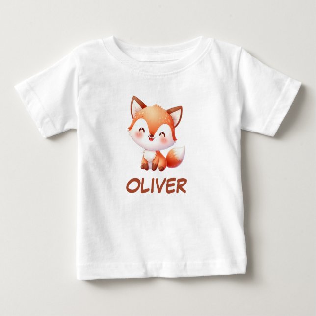 Camiseta Para Bebê Raposa Bela Personalizada (Frente)