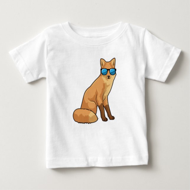 Camiseta Para Bebê Raposa com óculos de sol (Frente)