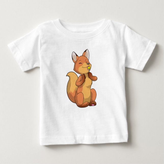 Camiseta Para Bebê Raposa com pirulito (Frente)