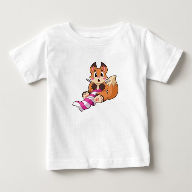 Camiseta Para Bebê Raposa com Scarf (Frente)
