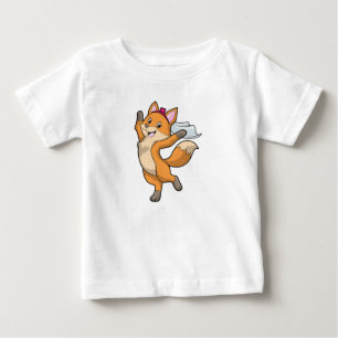 Camiseta Para Bebê Raposa como Noiva com Véu & Coração