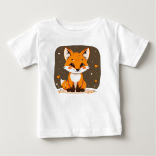 Camiseta Para Bebê Raposa de desenho animado fofa