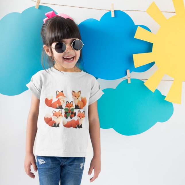 Camiseta Para Bebê Raposa de Natal - Grupo de Raposa Cúbica (Criador carregado)