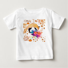 Camiseta Para Bebê Raposa de outono Colorida