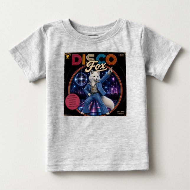 Camiseta Para Bebê Raposa Disco (Frente)