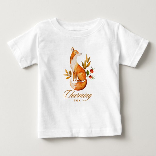 Camiseta Para Bebê Raposa encantadora (Frente)
