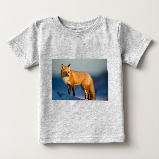 Camiseta Para Bebê Raposa Marrom (Frente)