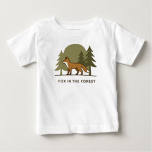 Camiseta Para Bebê Raposa na Floresta