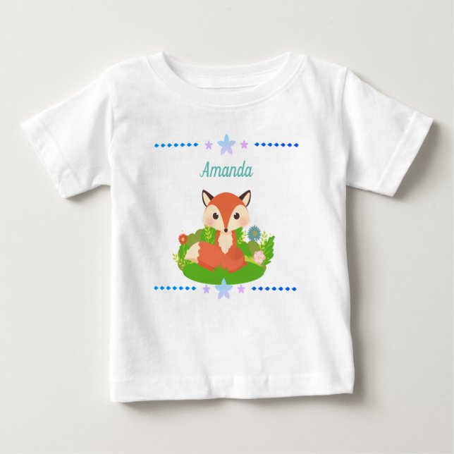 Camiseta Para Bebê Raposa-Pequena (Frente)