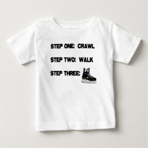 Camiseta Para Bebê Rastejamento, caminhada, HÓQUEI!