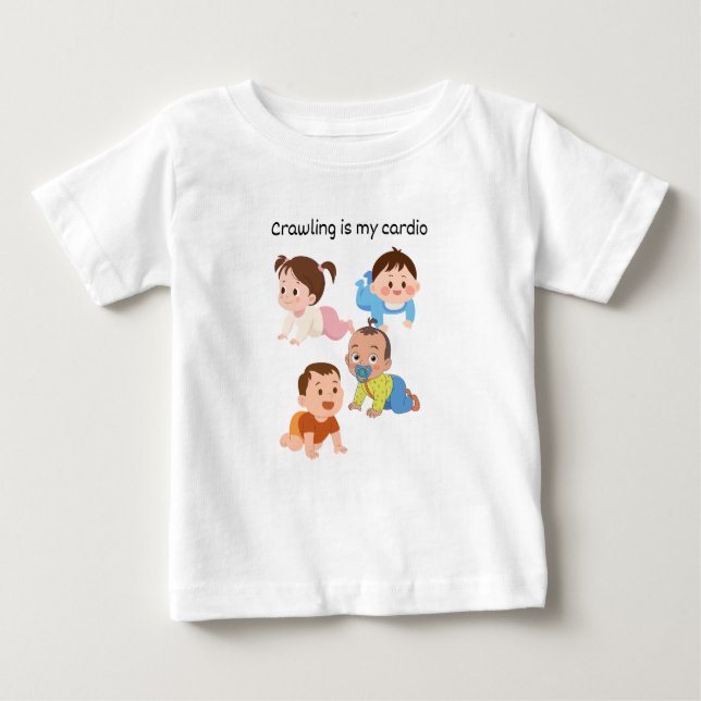 Camiseta Para Bebê Rastreamento é meu cardio (Frente)