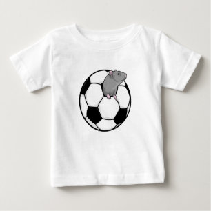Camiseta Para Bebê Rato com bola de futebol