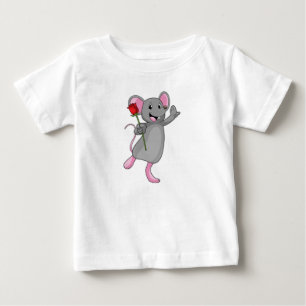 Camiseta Para Bebê Rato com ventilador de Rosa