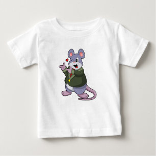Camiseta Para Bebê Rato como Almoço com Traje