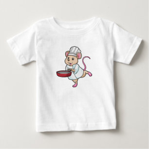 Camiseta Para Bebê Rato como cozinhar com o chapéu Panorâmico e Coz