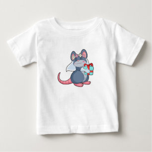 Camiseta Para Bebê Rato como Noiva com Véu & Presente.PNG